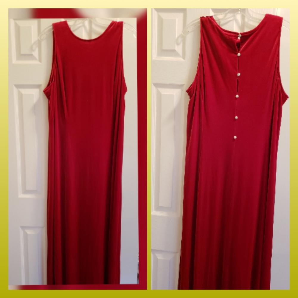 Vibrant Red Velvet Semi Formal Dress